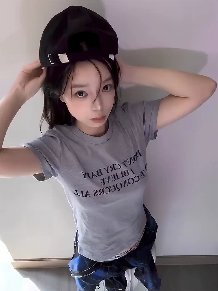 Don’t Cry Baby Creed Slogan Tee