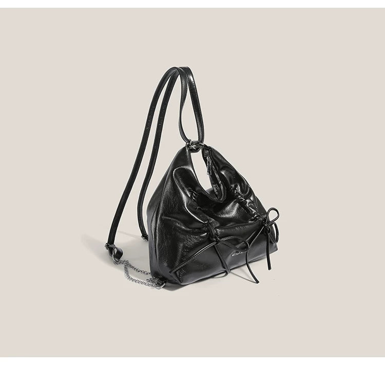 Midnight Ruffle Chain Shoulder Bag