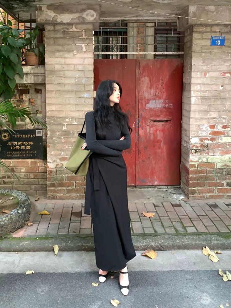 Strappy High-Waisted Wrap Maxi Skirt