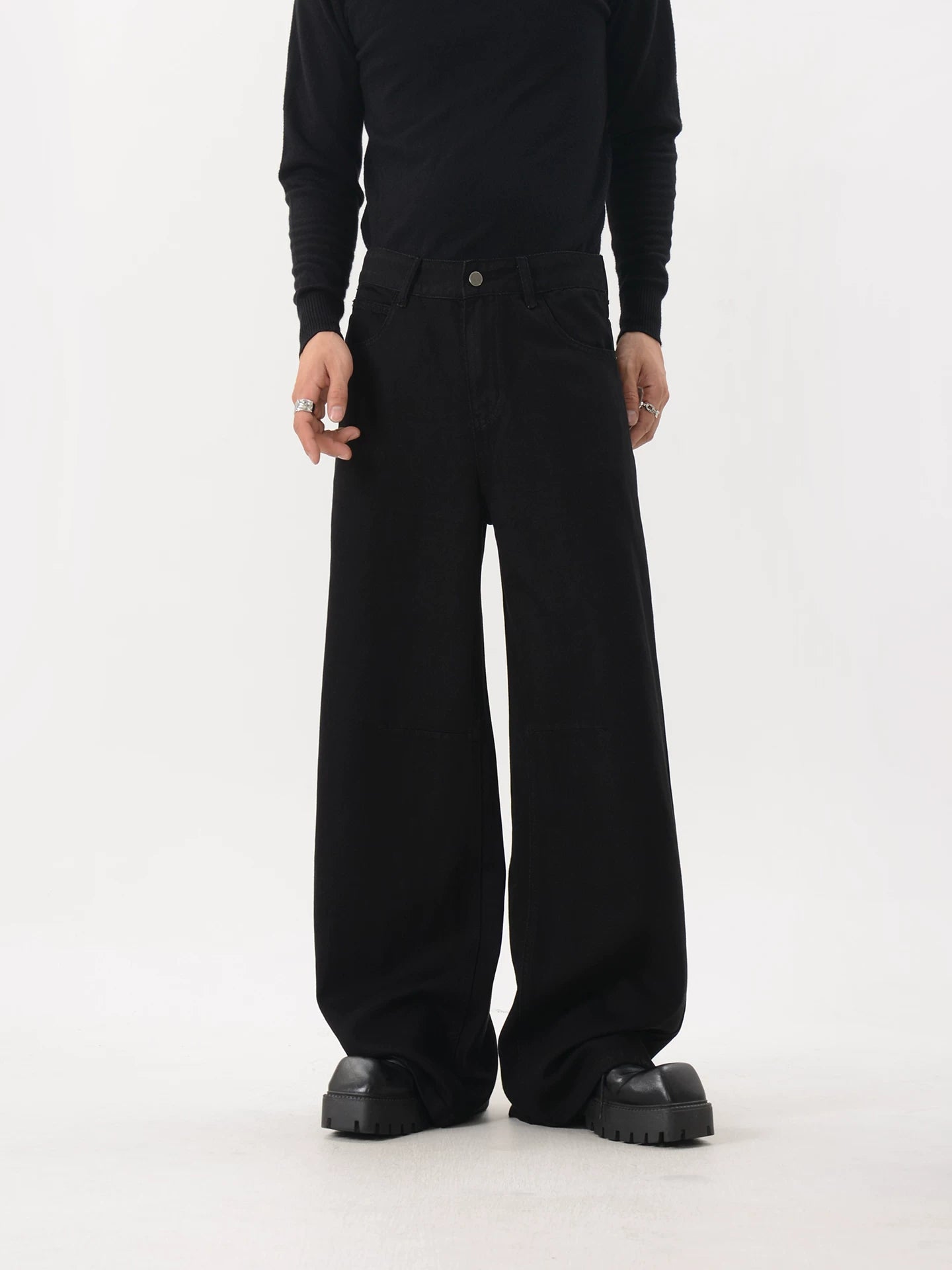 Washed American Retro Wide-Leg Pants