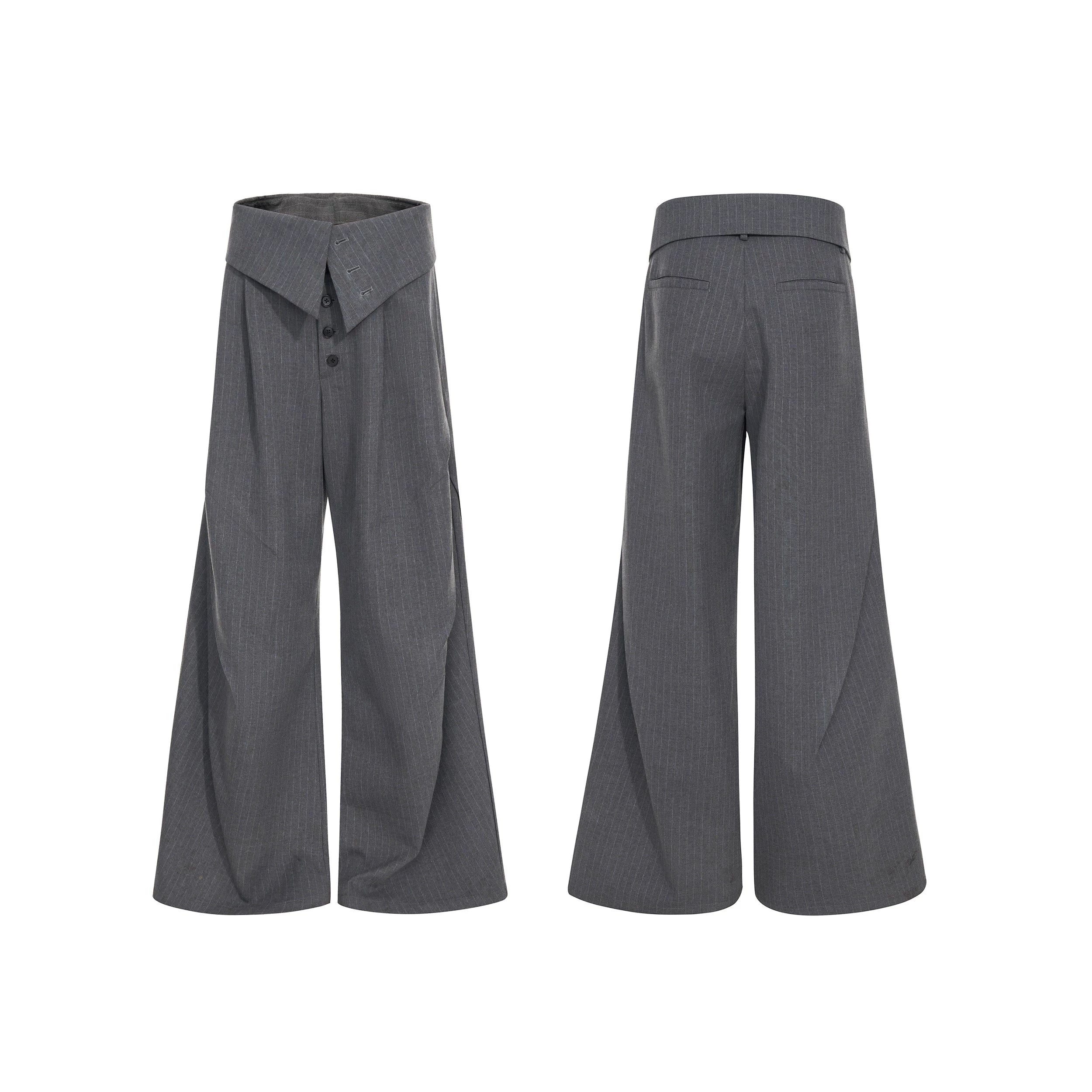 Wide Leg Asymmetrical Waist Trousers