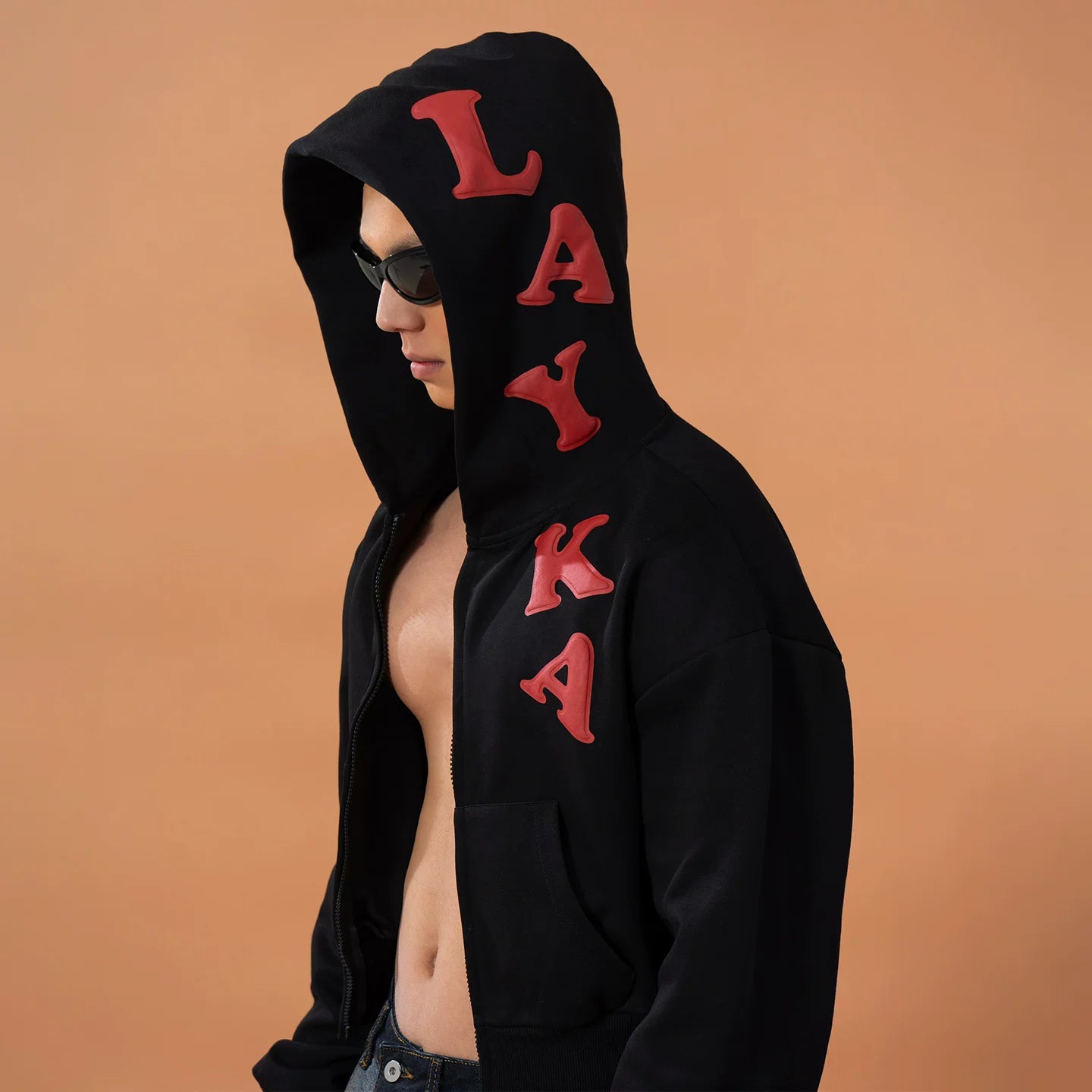 Bubble Letter LAYKA Zip Hoodie