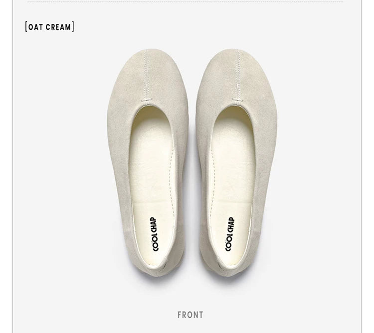 Minimal Suede Round Toe Ballet Flats