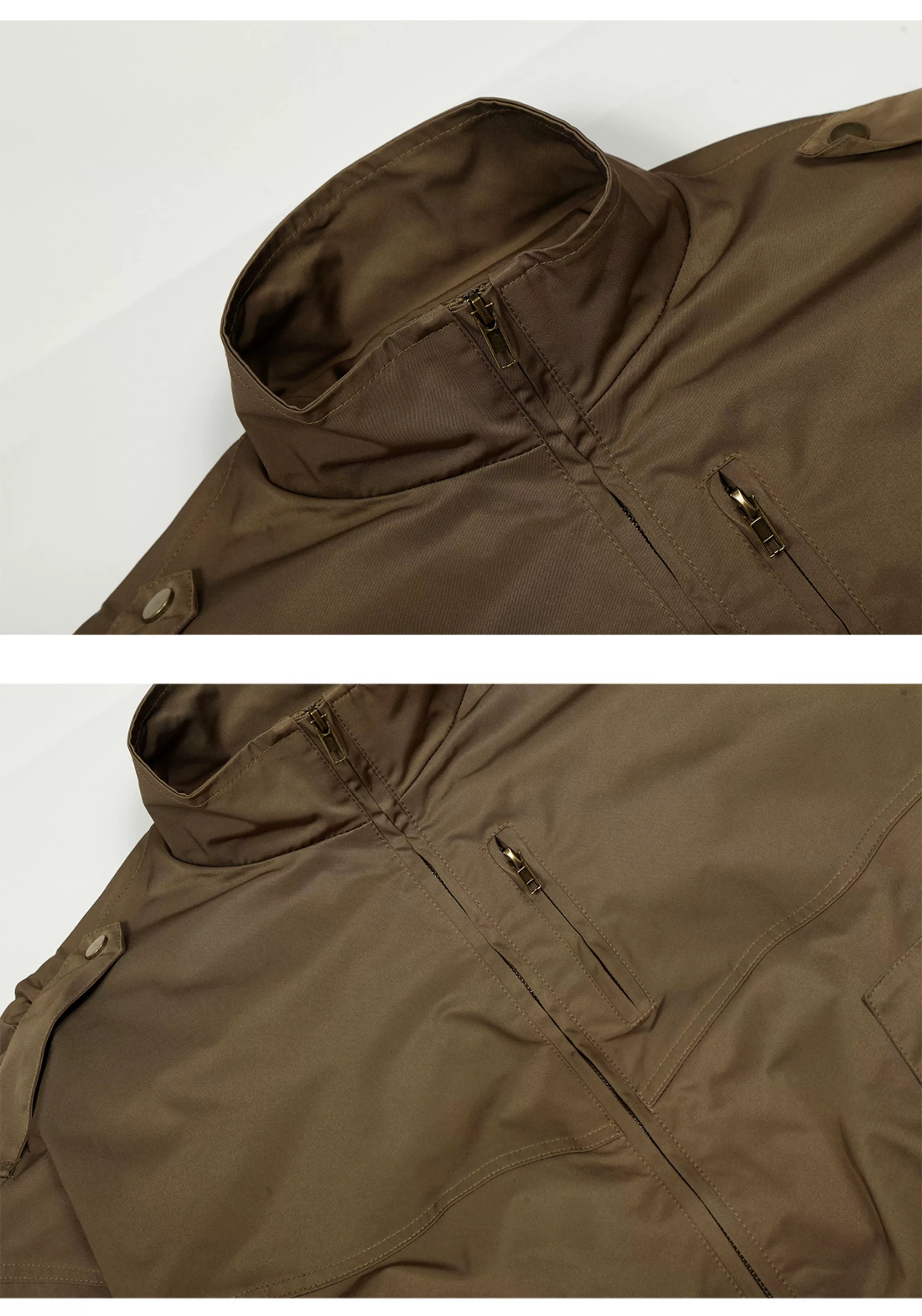 Cropped Utility High Collar Bomber Jacket