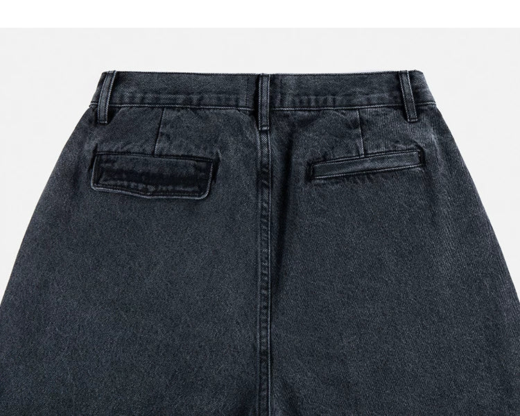 Taper Crest Vintage Wash Pleated Jeans