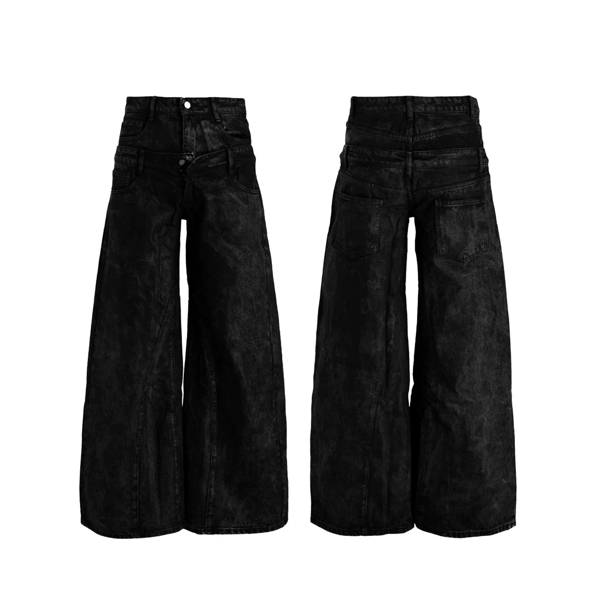 Obsidian Eclipse Wide-Leg Denim