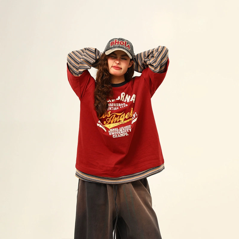 Retro Varsity Layered Street Tee