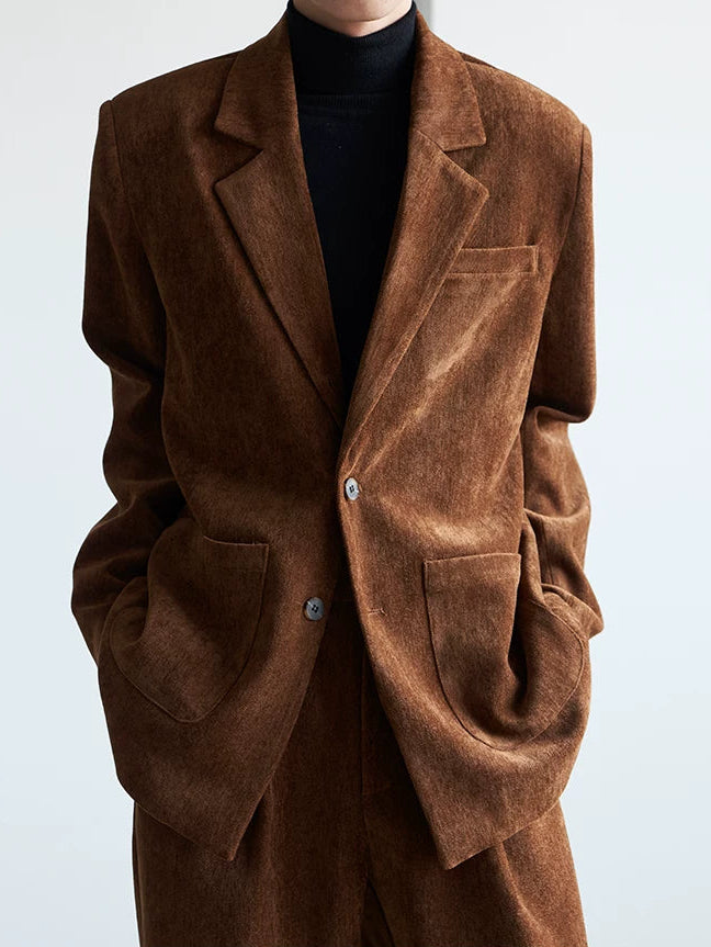 Chestnut Axis Minimal Tailored Blazer