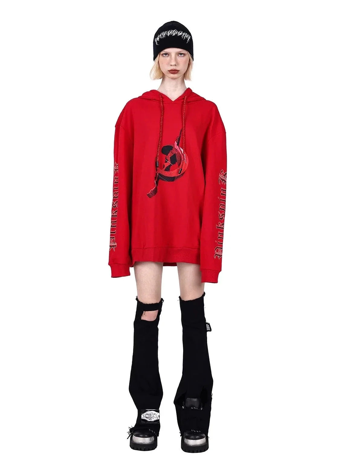 PINKSPINK Occult Symbol Hoodie - Red and Black