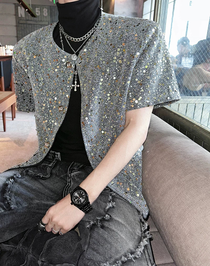 Stellar Shard Sequin Armor Cardigan