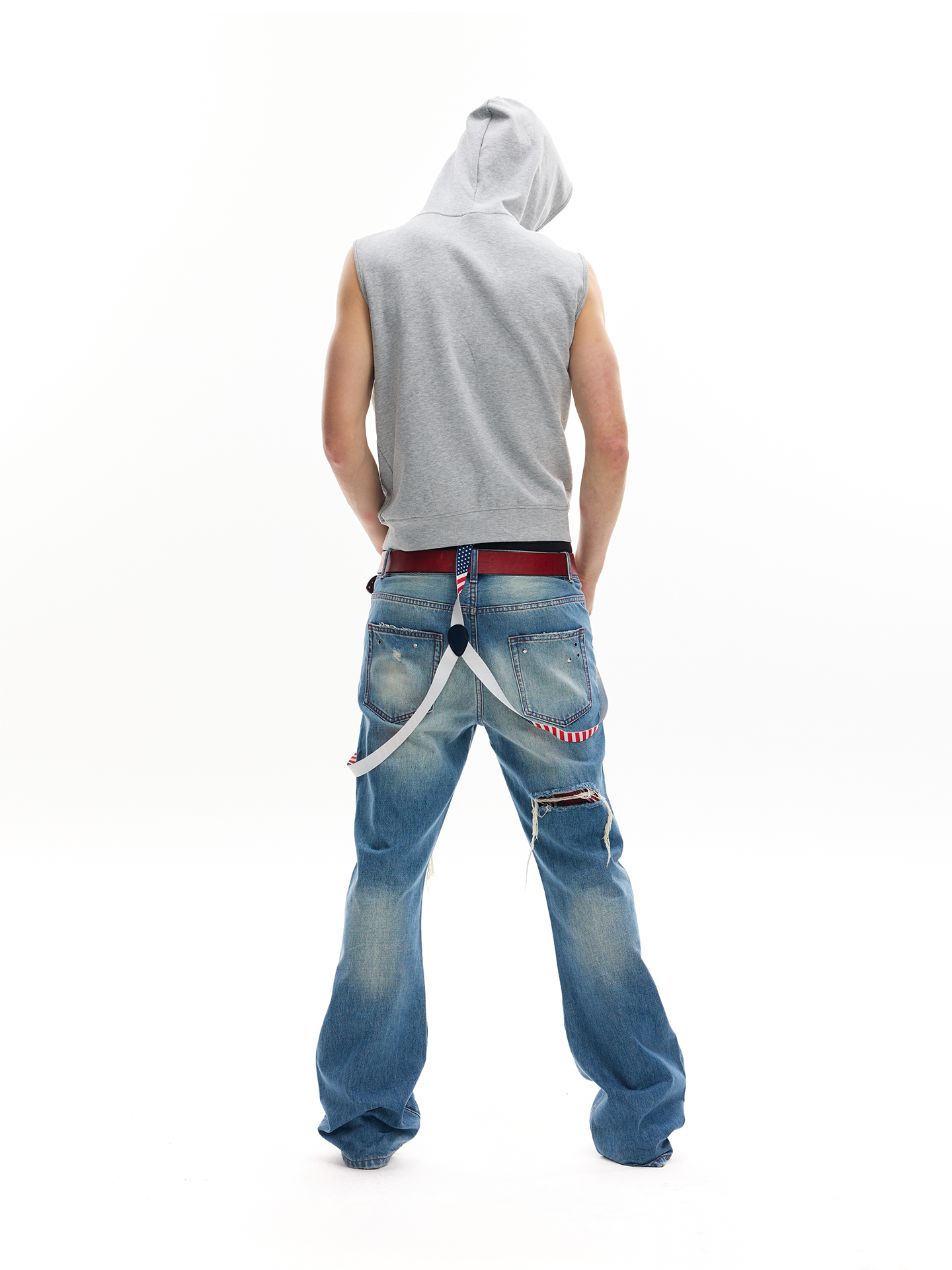 Daze Americana Lips Sleeveless Hoodie Vest
