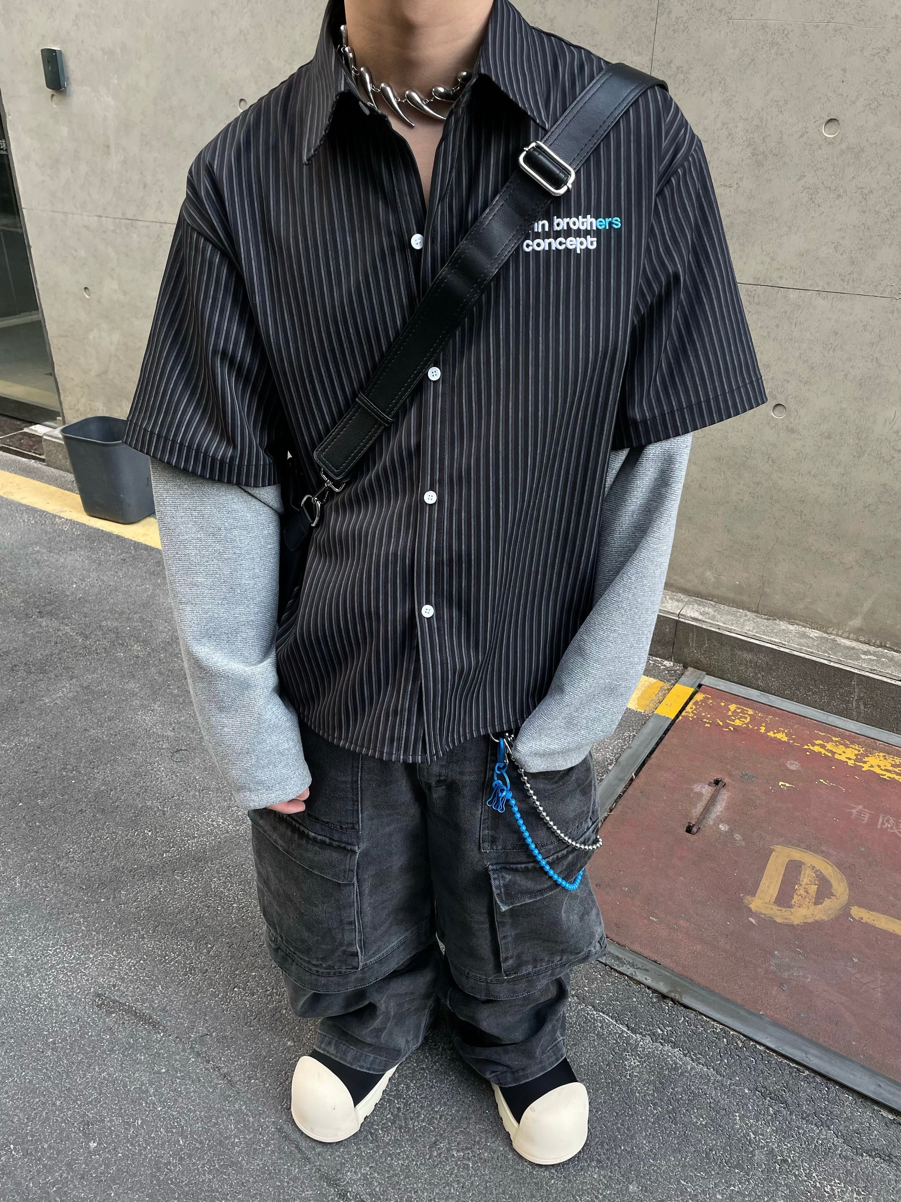 Streetwise Layered Pinstripe Shirt