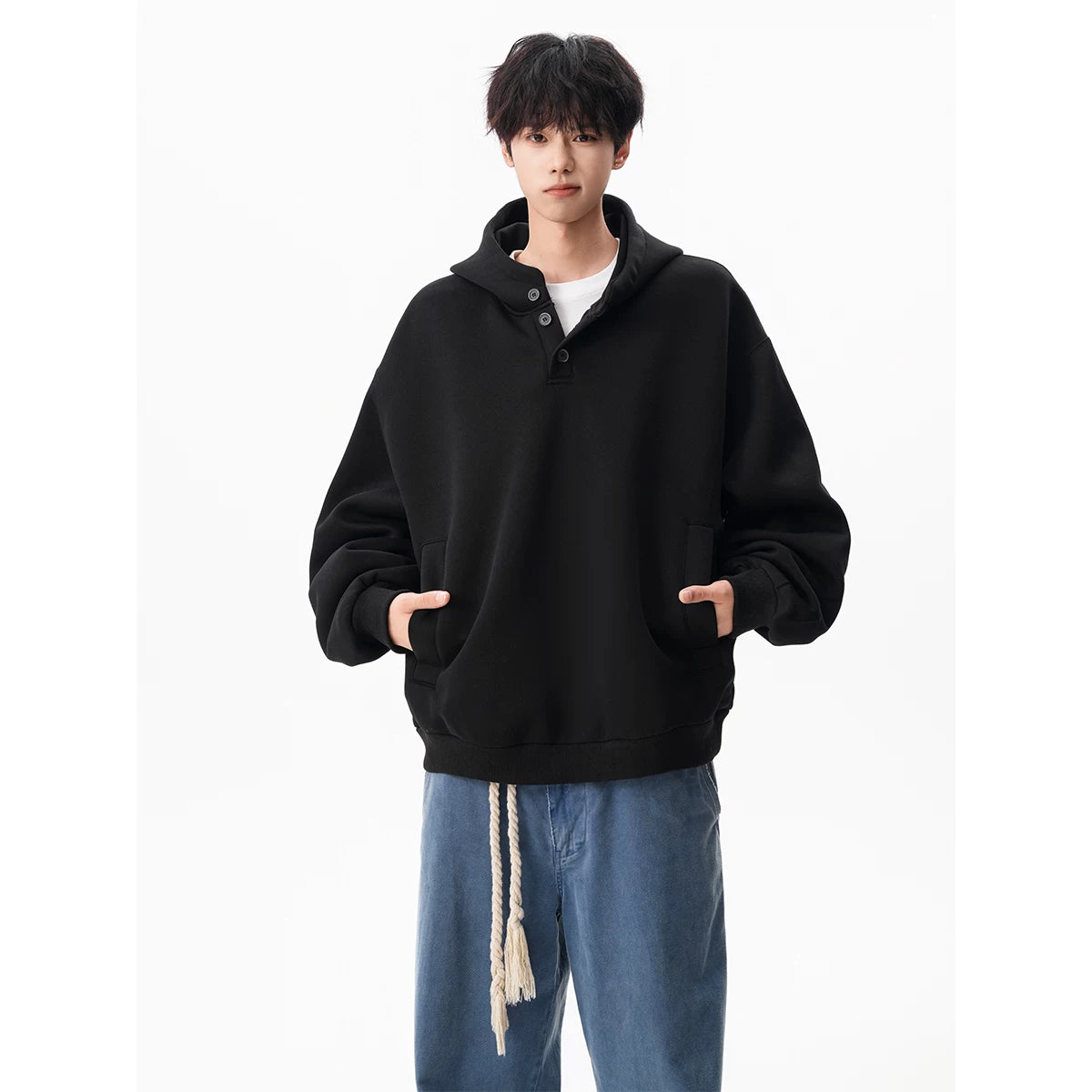 Flannel Trail Henley Hoodie