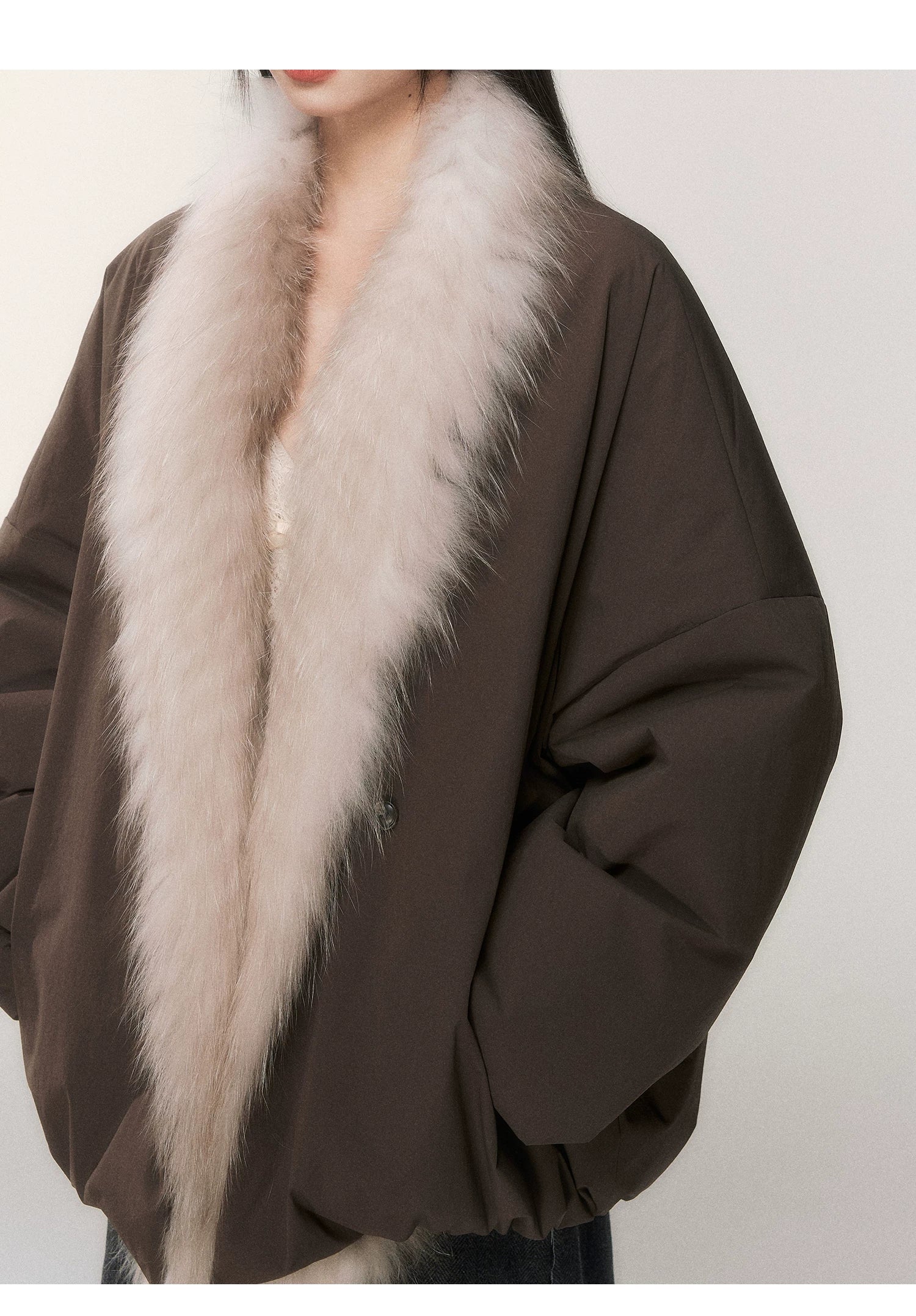 Mocha Snowdrift Faux Fur Collar Parka