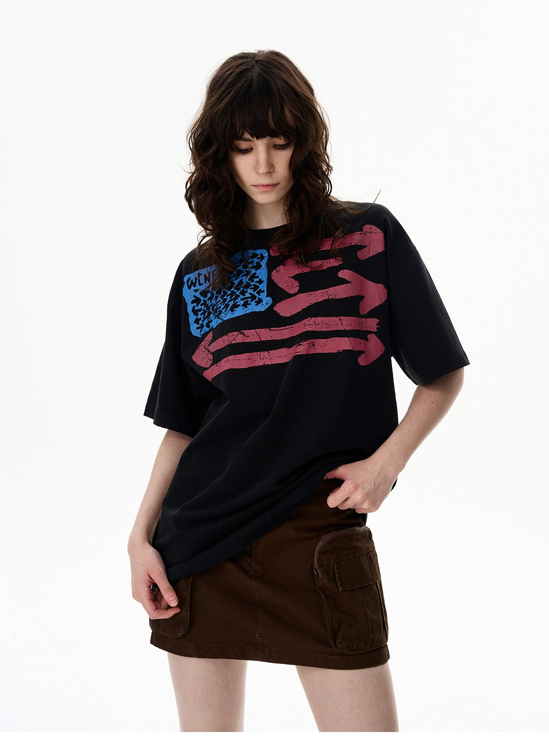 Vintage Flag Graphic Oversized T-Shirt
