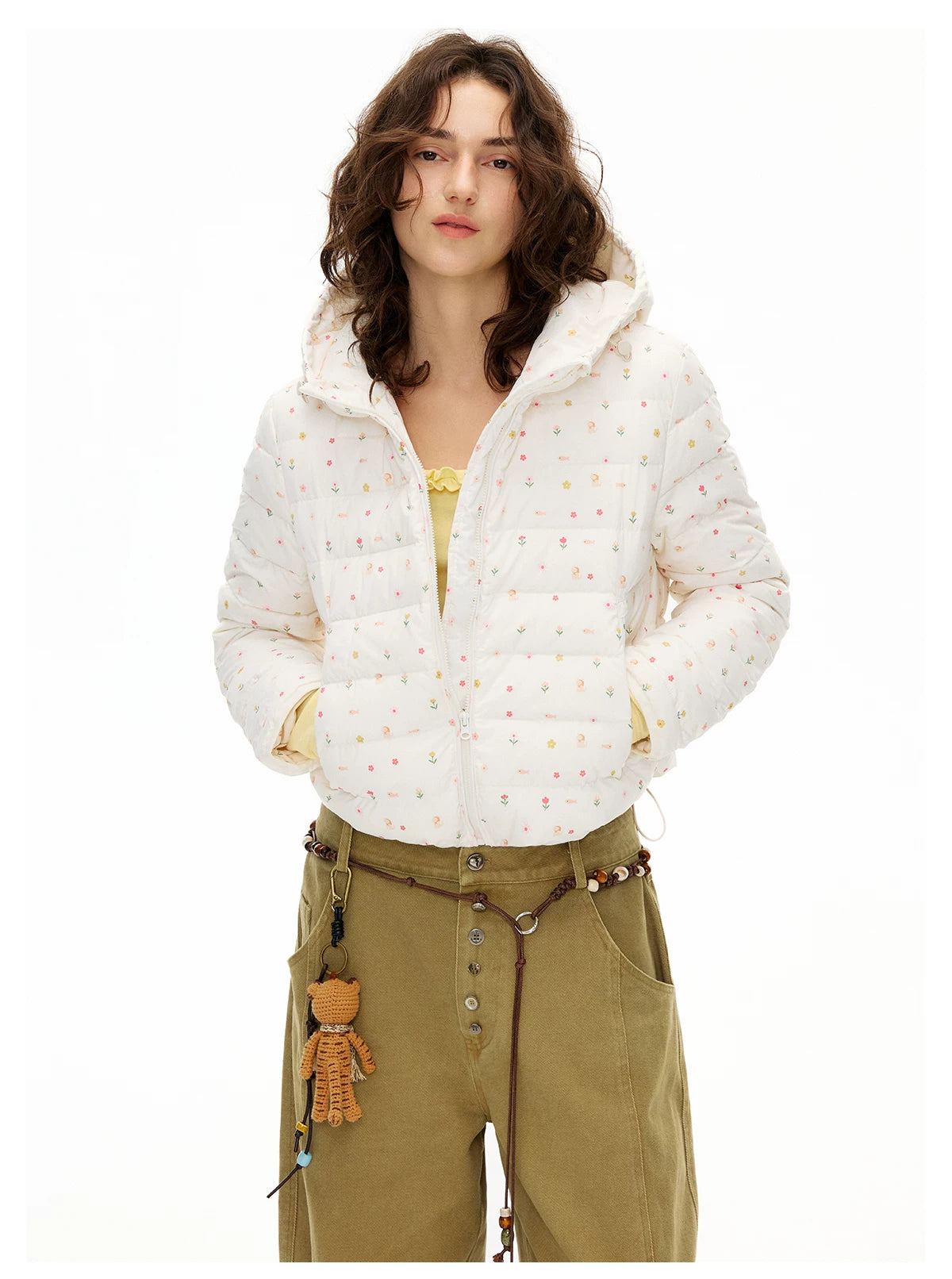Ruffled Cocoa Butter Scoop Knit Top
