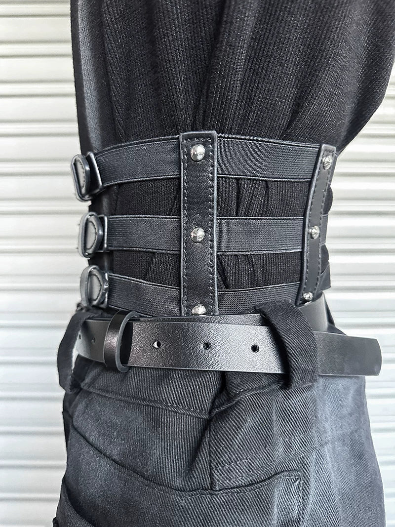 Midnight Reactor Triple-Buckle Corset Belt