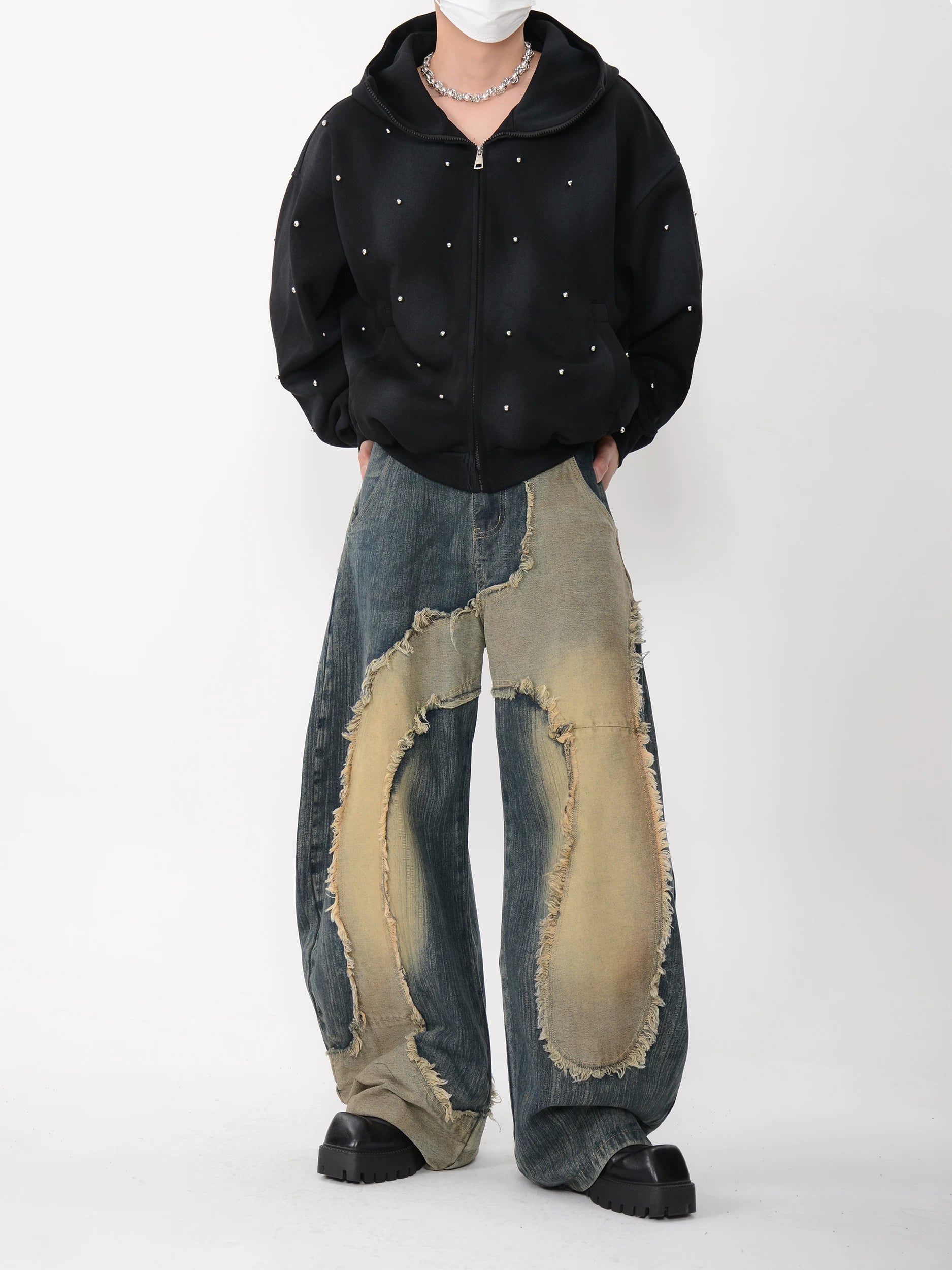 Stellar Drift Studded Zip Hoodie