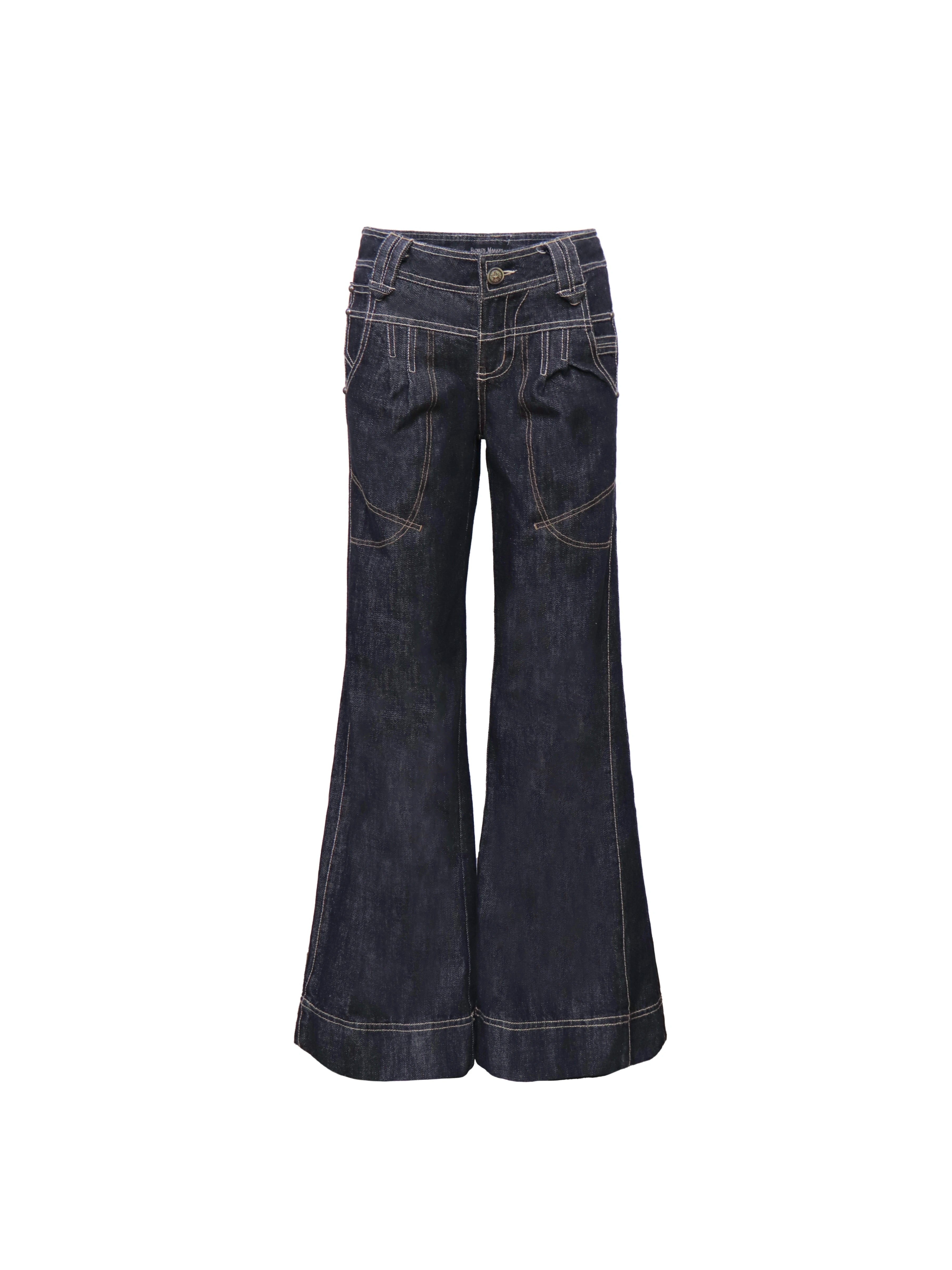 Midnight Cargo Wave Wide Jeans