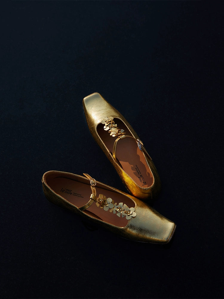 Floral Square Toe Mary Janes