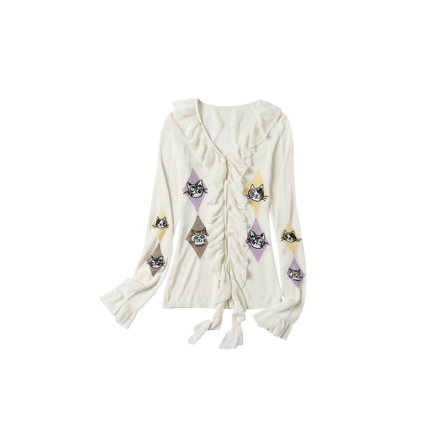 Ruffled Kitty Argyle Romance Blouse