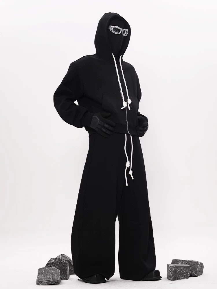 Granite Drift Wide‑Leg Fleece Sweat Pants