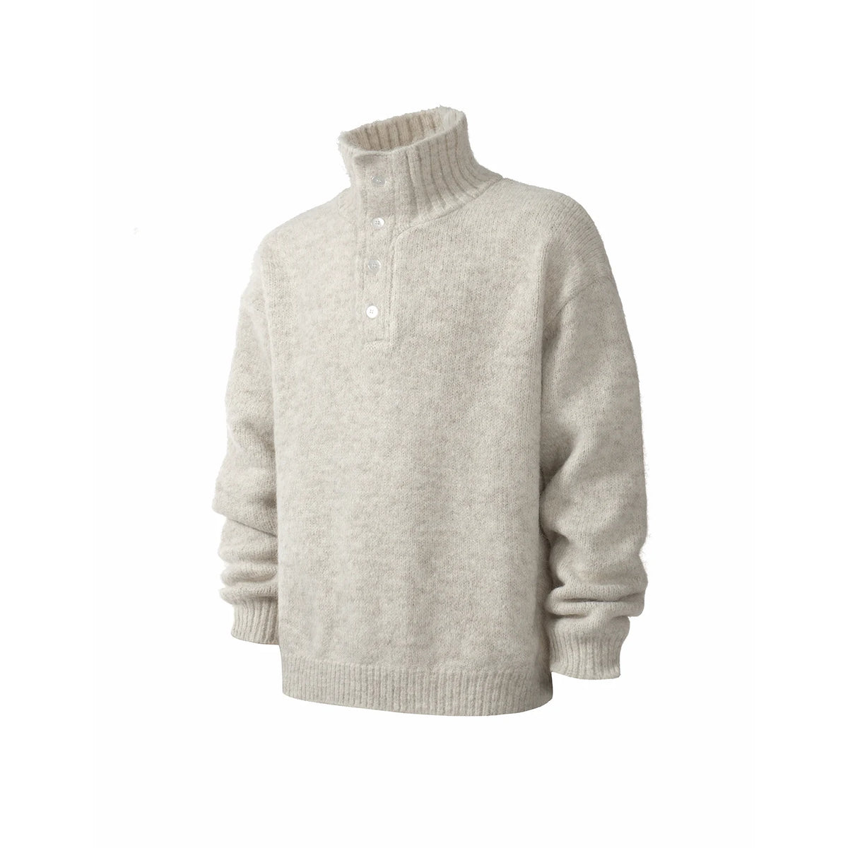 Alden Button-Neck Mock Sweater