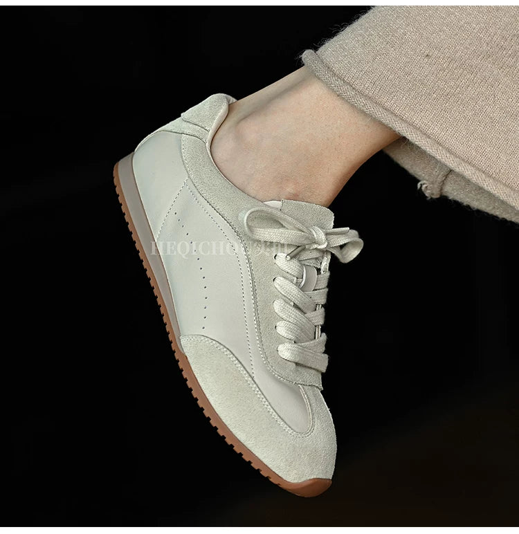 Solenne Suede-Trim Retro Sneakers