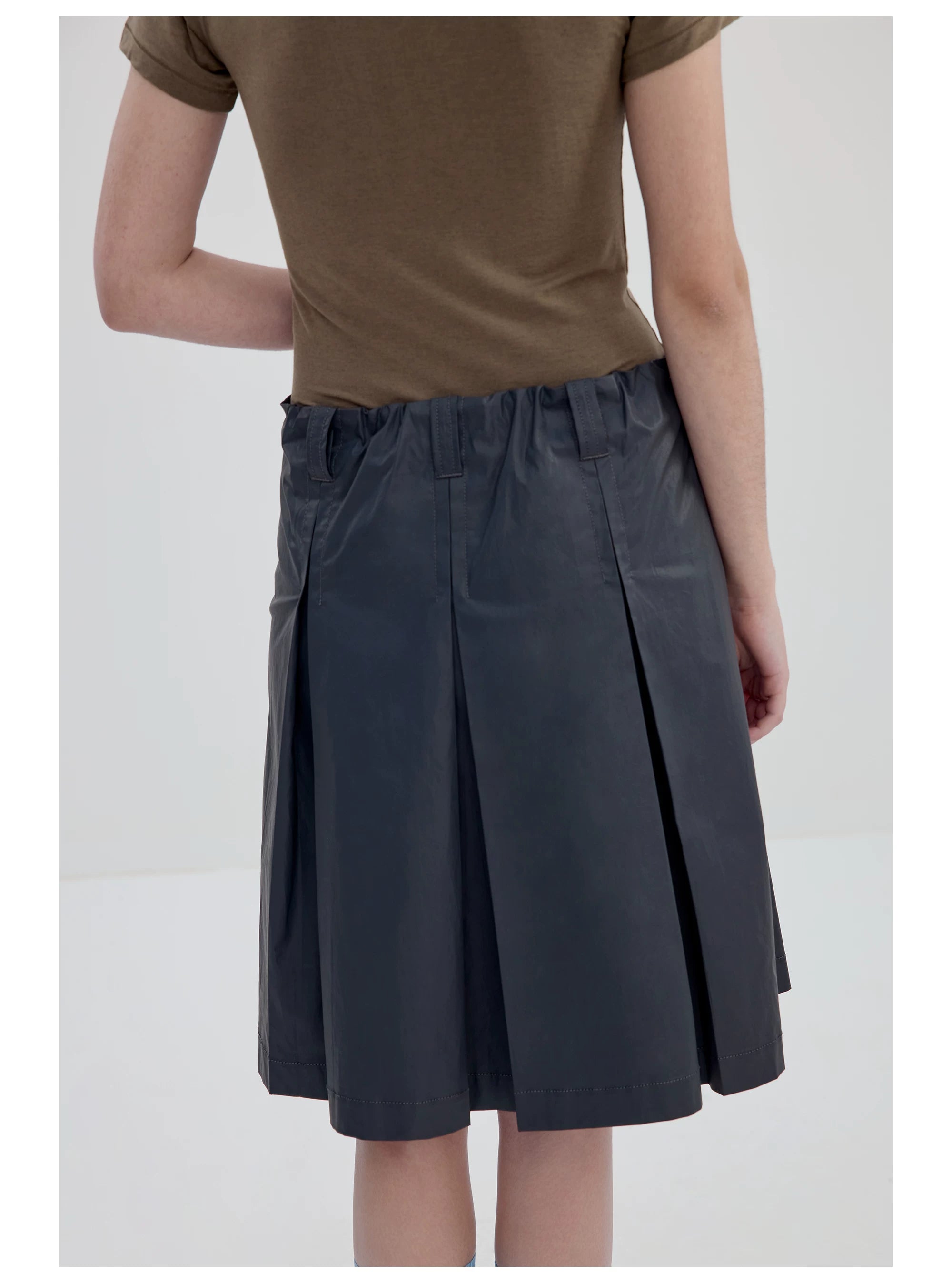 Mossveil Pleated Mini Skirt