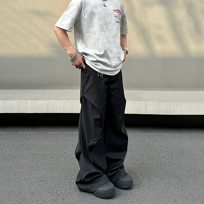Graphite Drape Wide Trousers