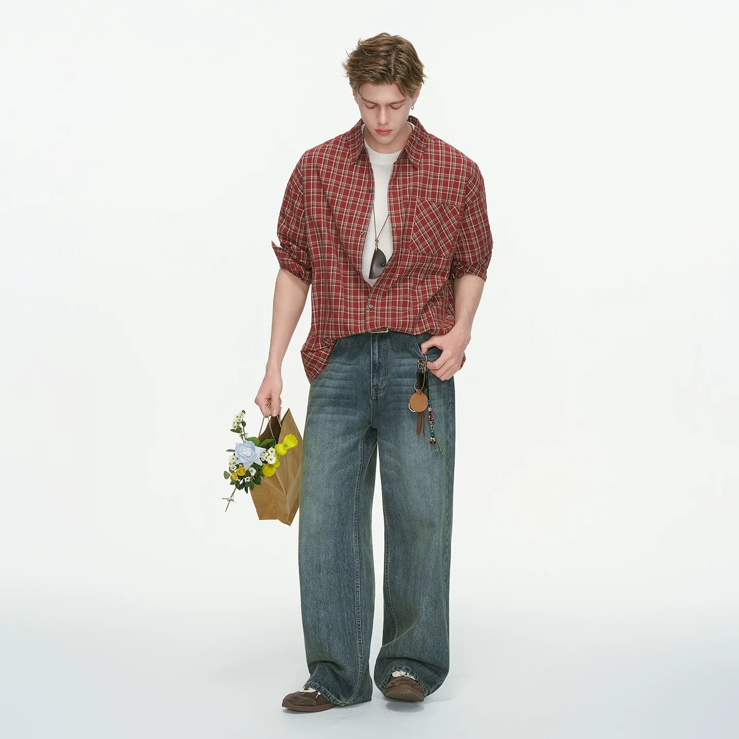 Rust & Coal Oversized Plaid Shirt