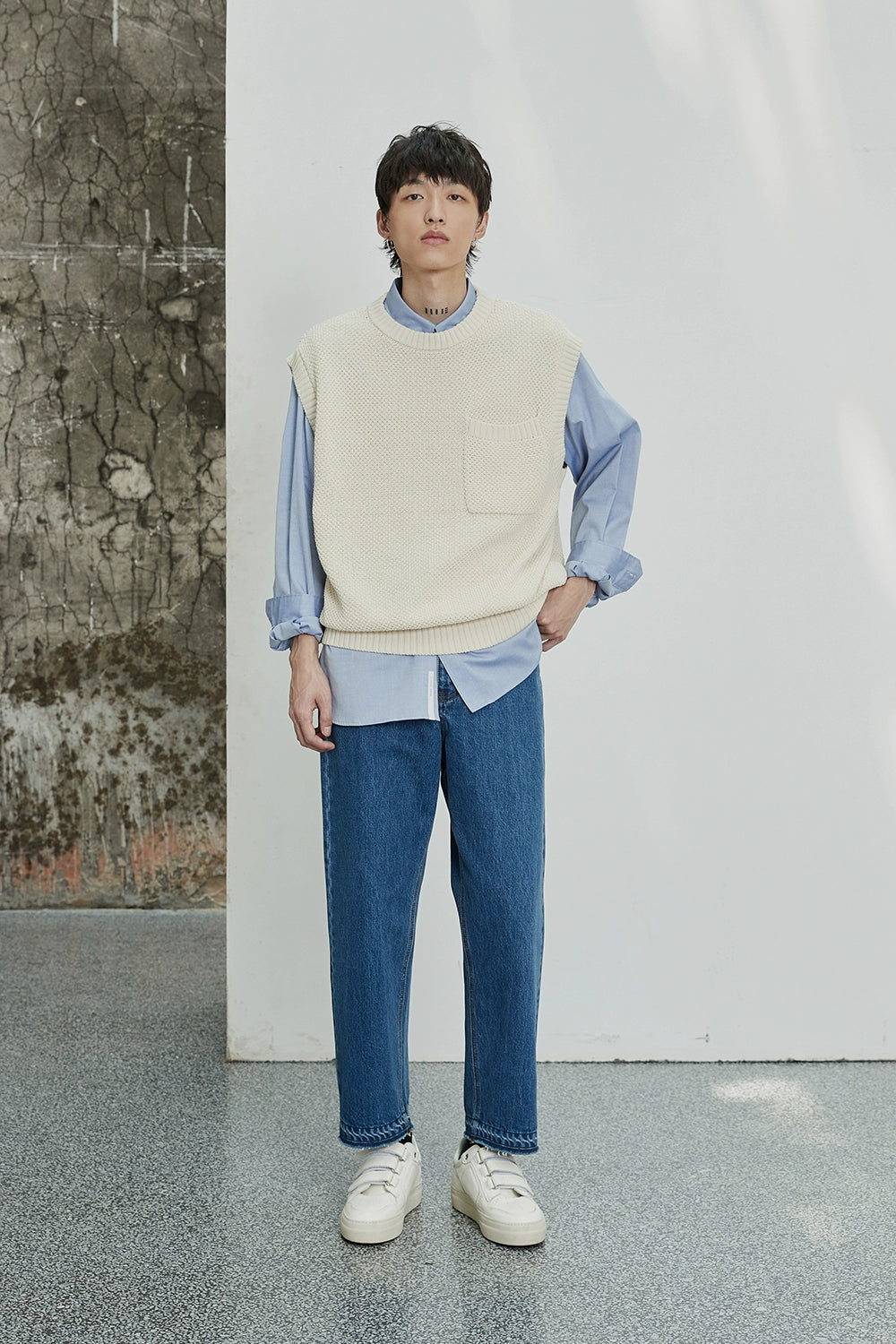 Asymmetric Pocket Oversized Shirt