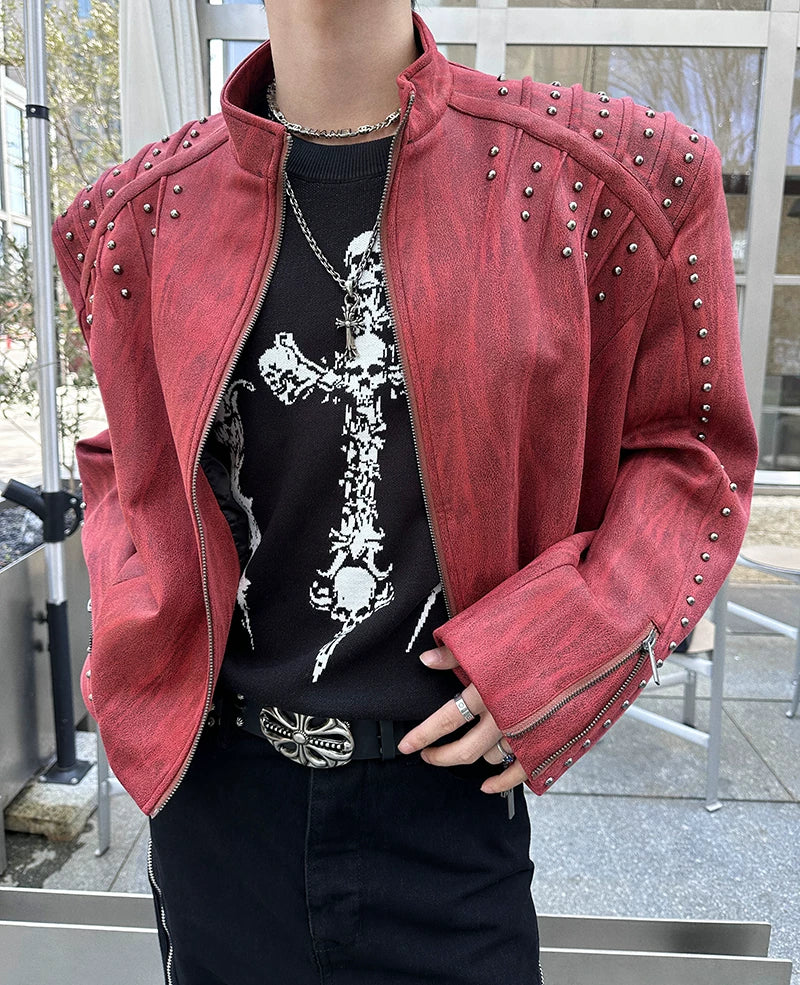 Shrapnel Studded Zip Jacket
