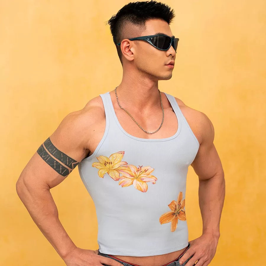 Lilies in Bloom Fitted Tank Top