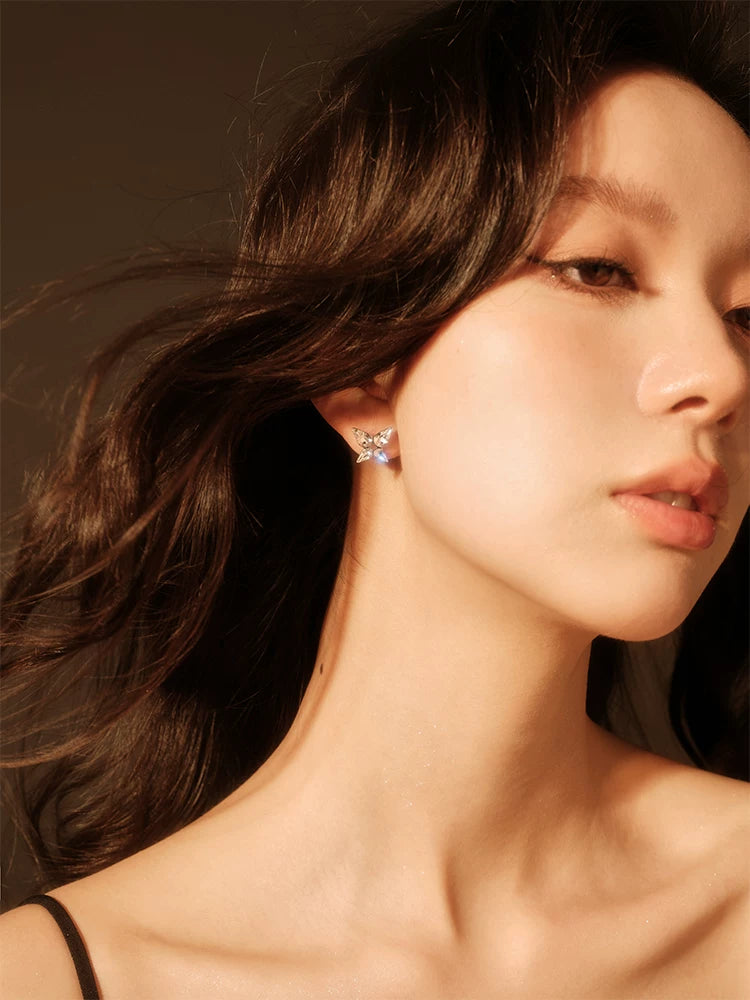 Crystal Butterfly Stud Earrings - view 3