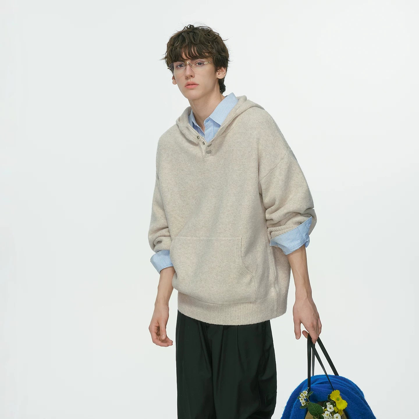 Cocoon Knit Hooded Pocket Sweater