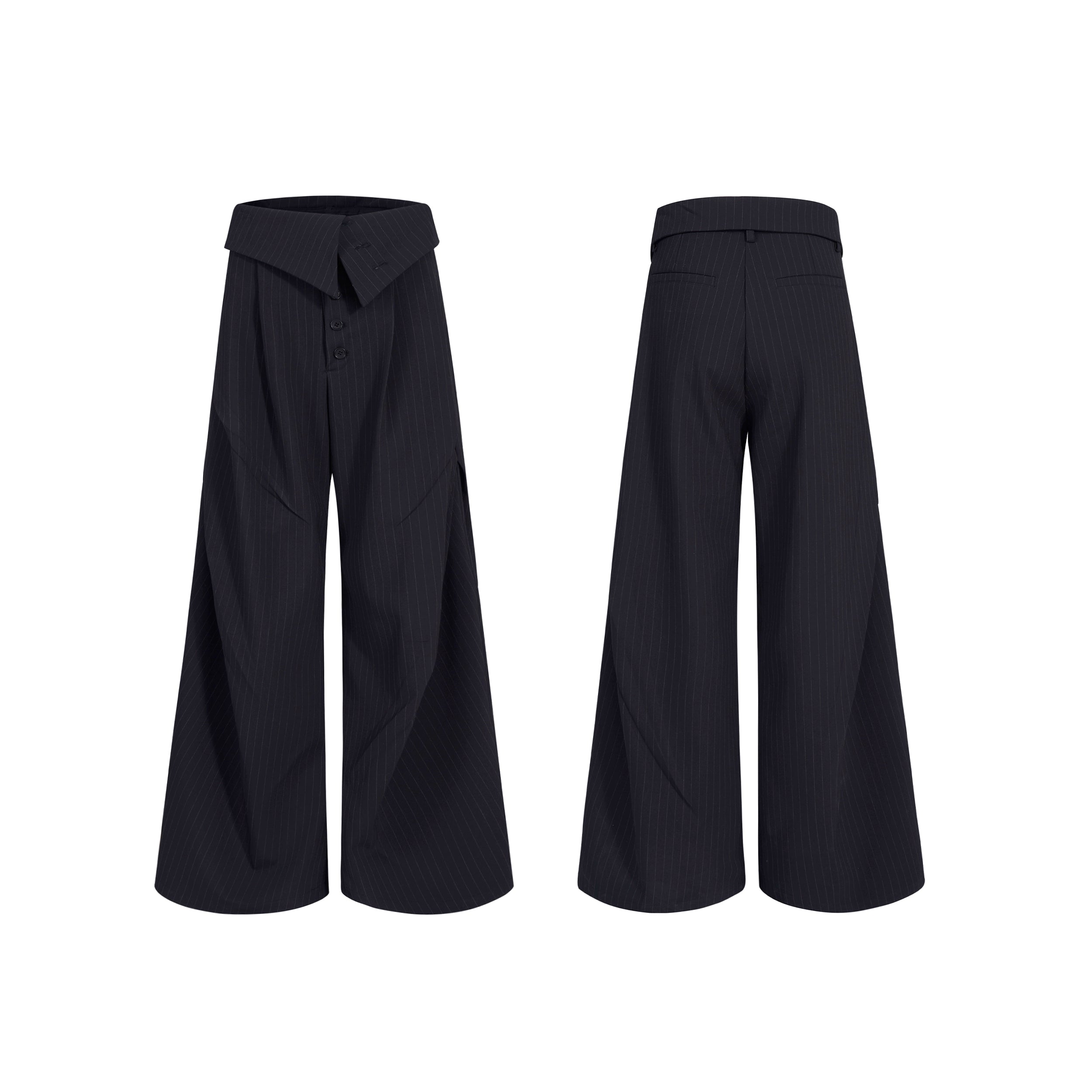 Wide Leg Asymmetrical Waist Trousers