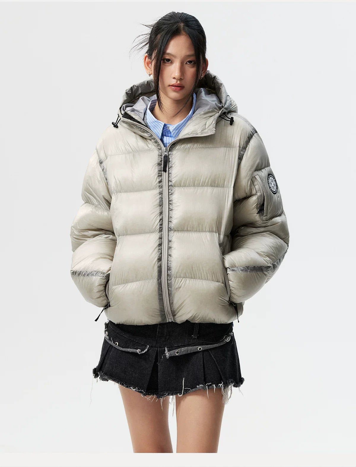 Glacier Halo Reflective Hooded Puffer Jacket