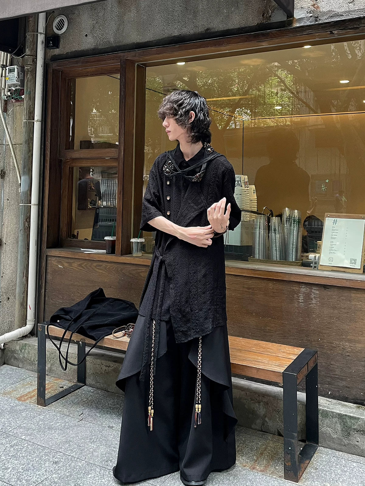 Nocturne Jacquard Draped Shirt