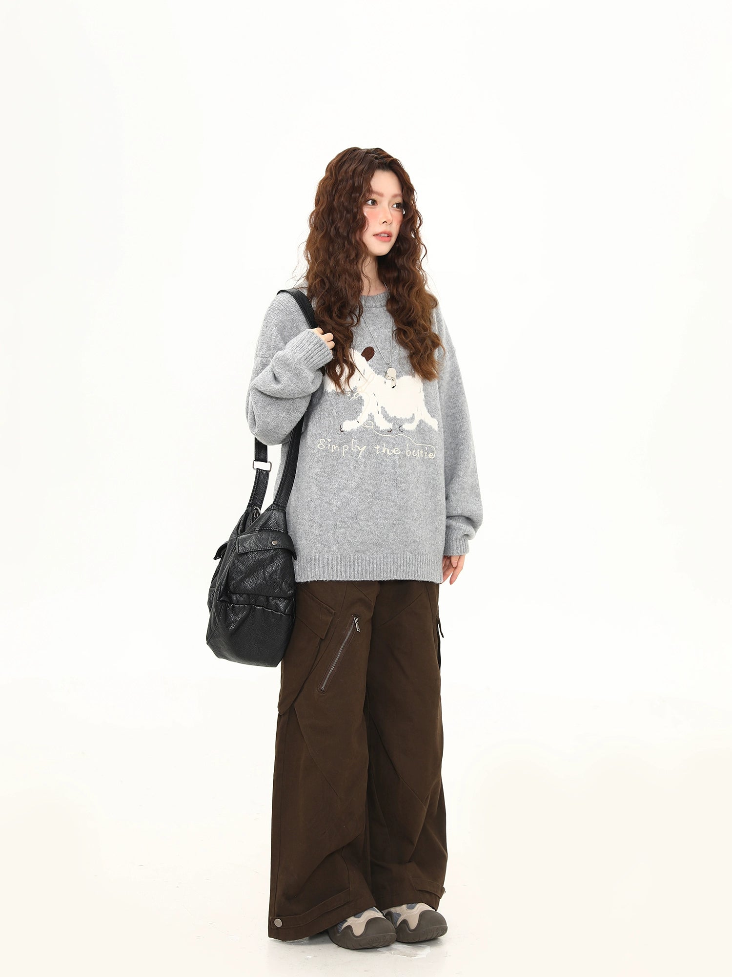 Snowy Pup Bestie Knit Sweater