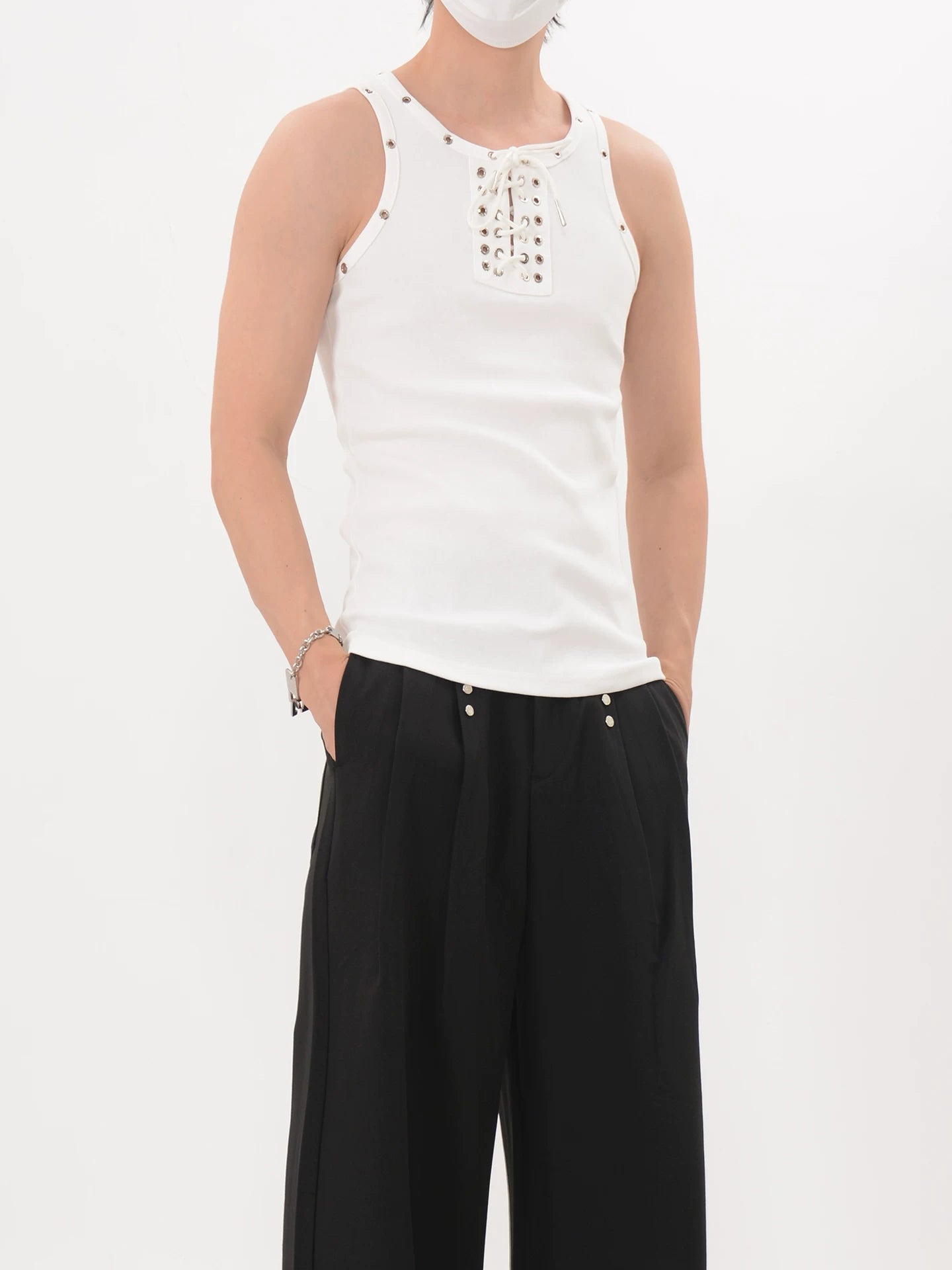 Midnight Grommet Lace Tank