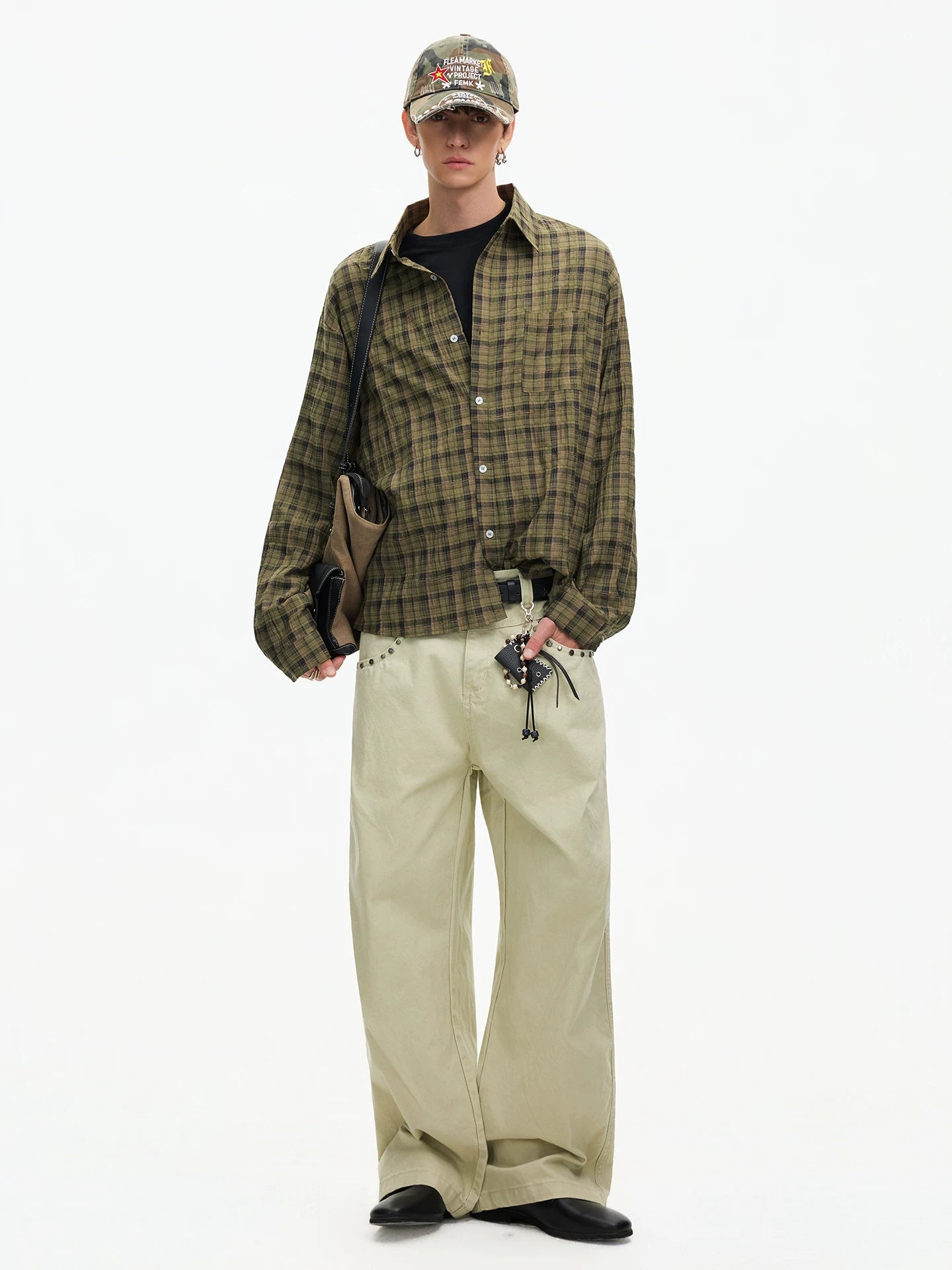 Woodland Grid Oversize Flannel Shirt