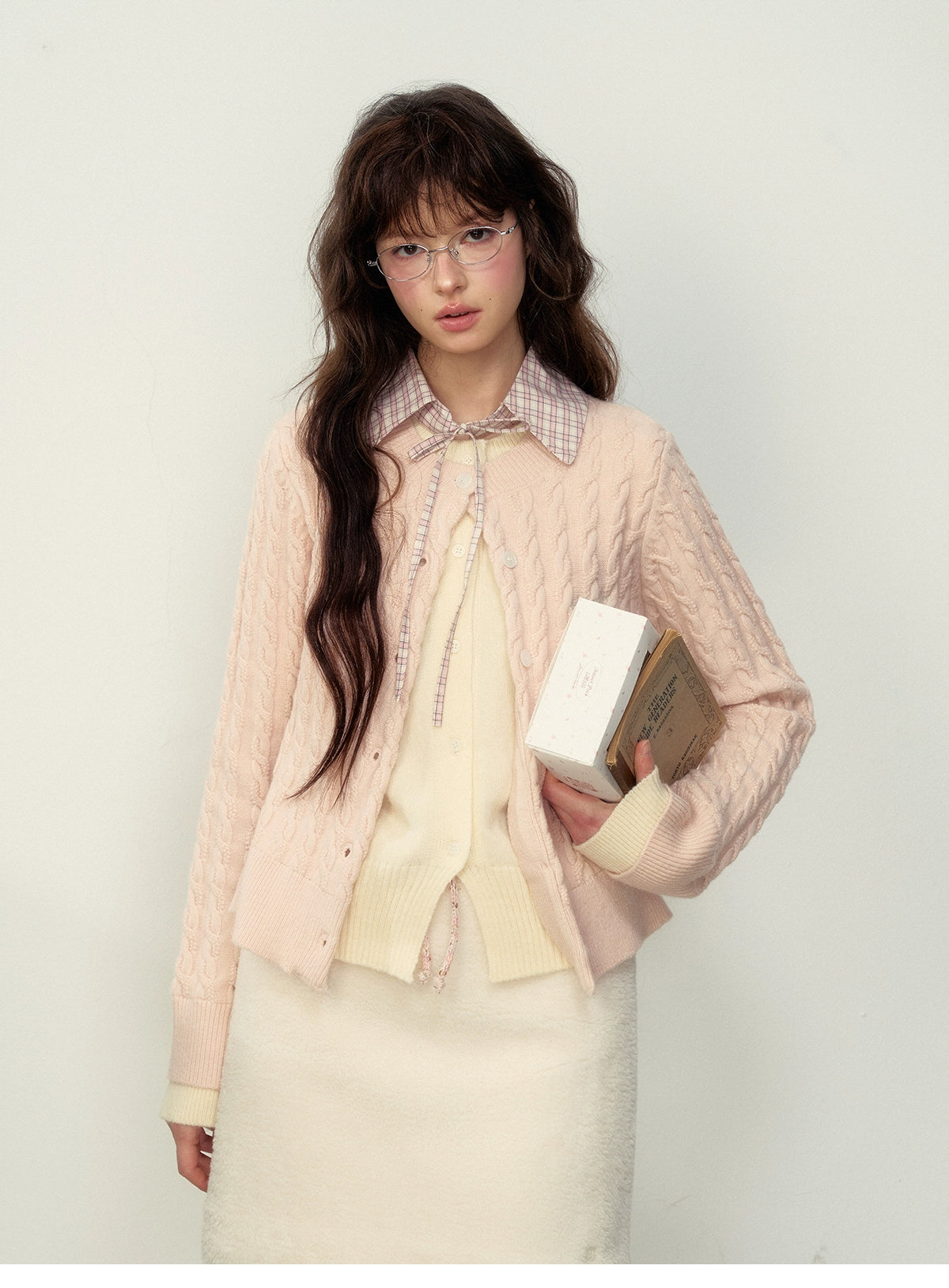 Cable Knit Preppy Style Cardigan