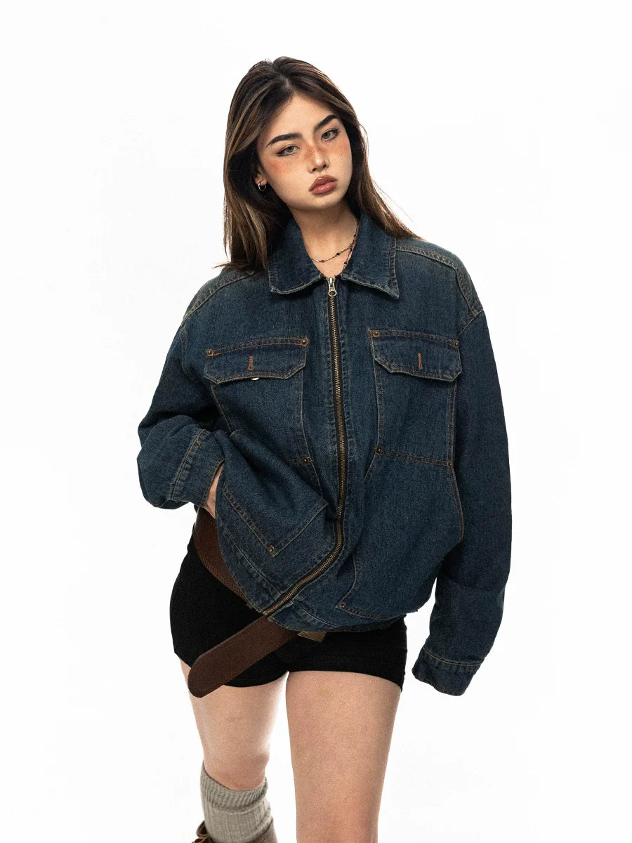 Oversized Vintage Denim Trucker Jacket