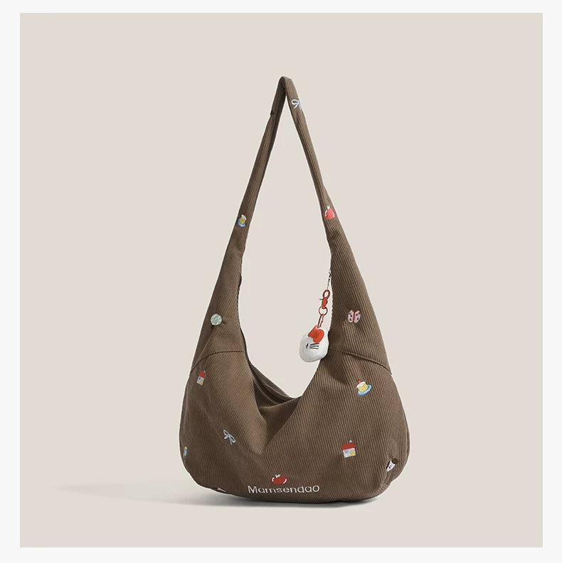 Charm Corduroy Hobo Bag