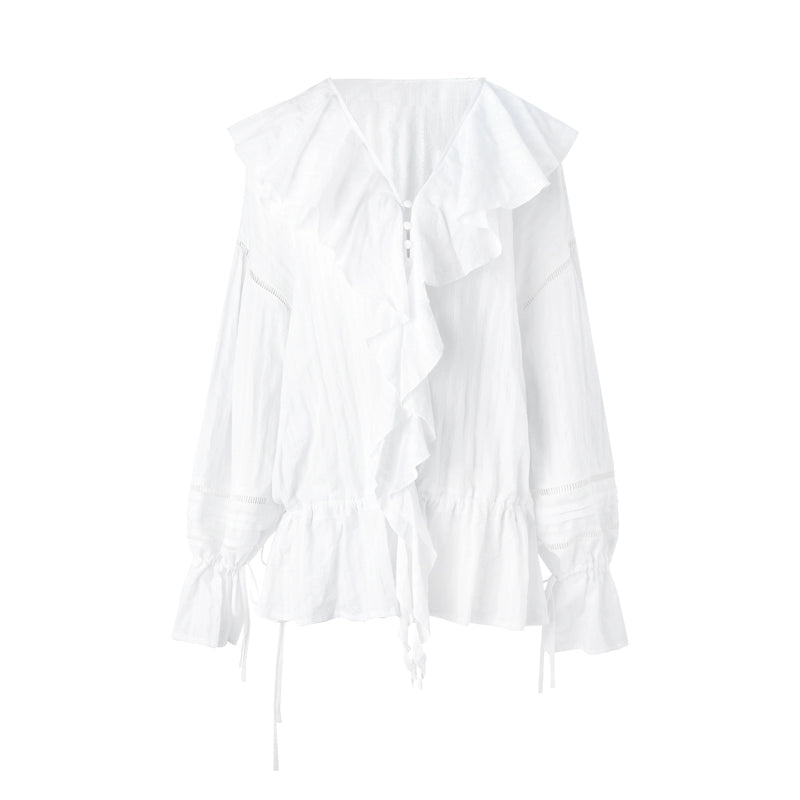 Prairie Cloud Ruffled Poet Blouse