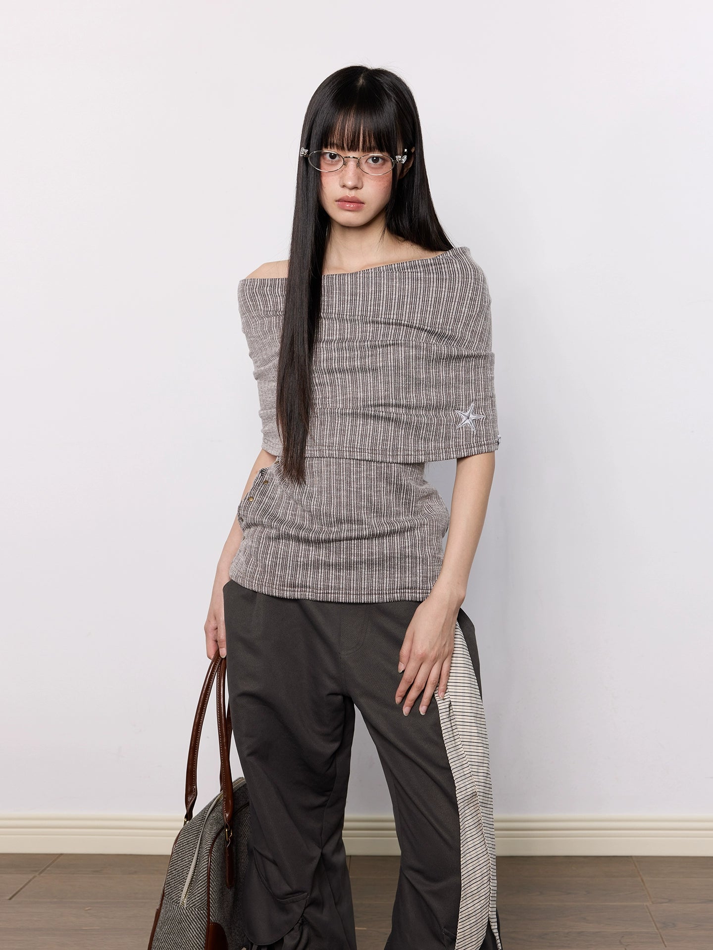 Off Shoulder Star Knit Top