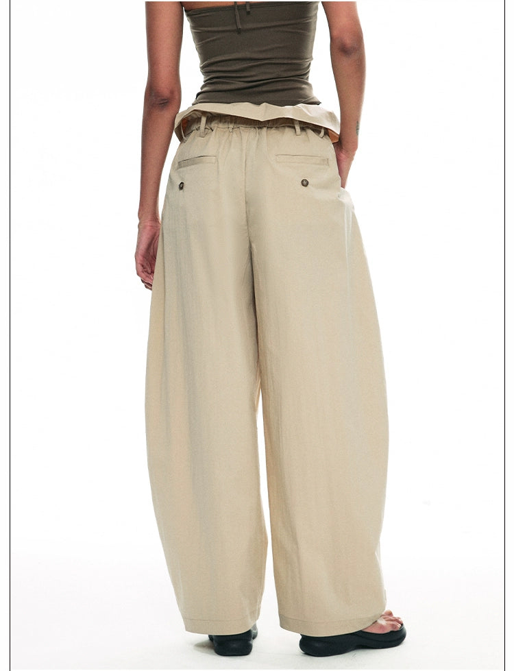 Wide-Leg Paper Bag Trousers