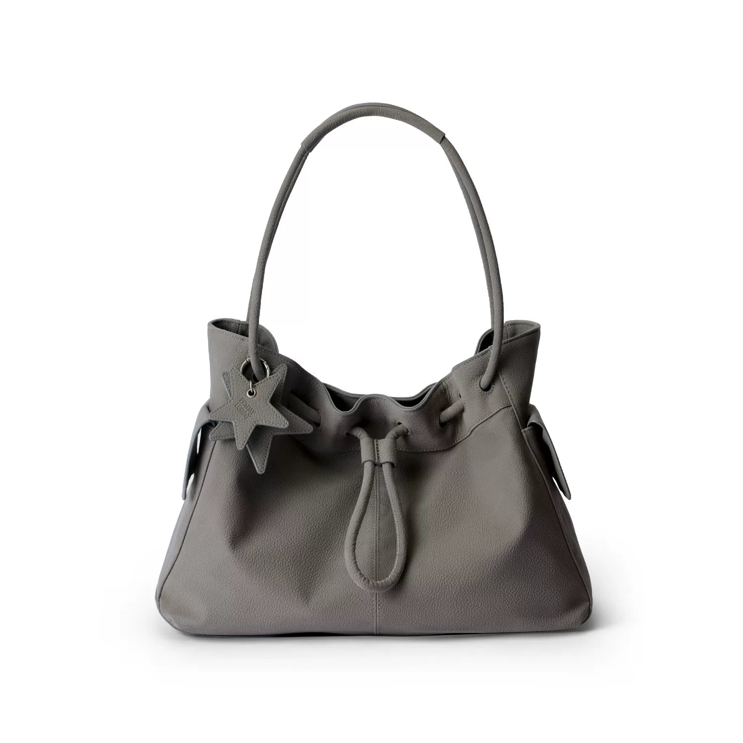 Drawstring Cloud Shoulder Bag - Elephant Gray / Large