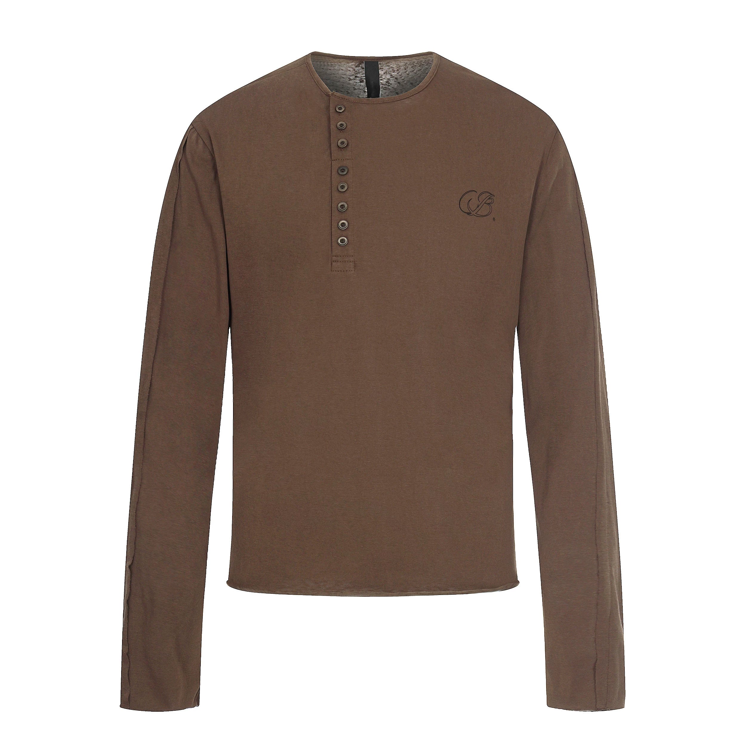 Espresso Relay Button Henley Tee